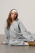 Star Print Zip-Front Hoodie