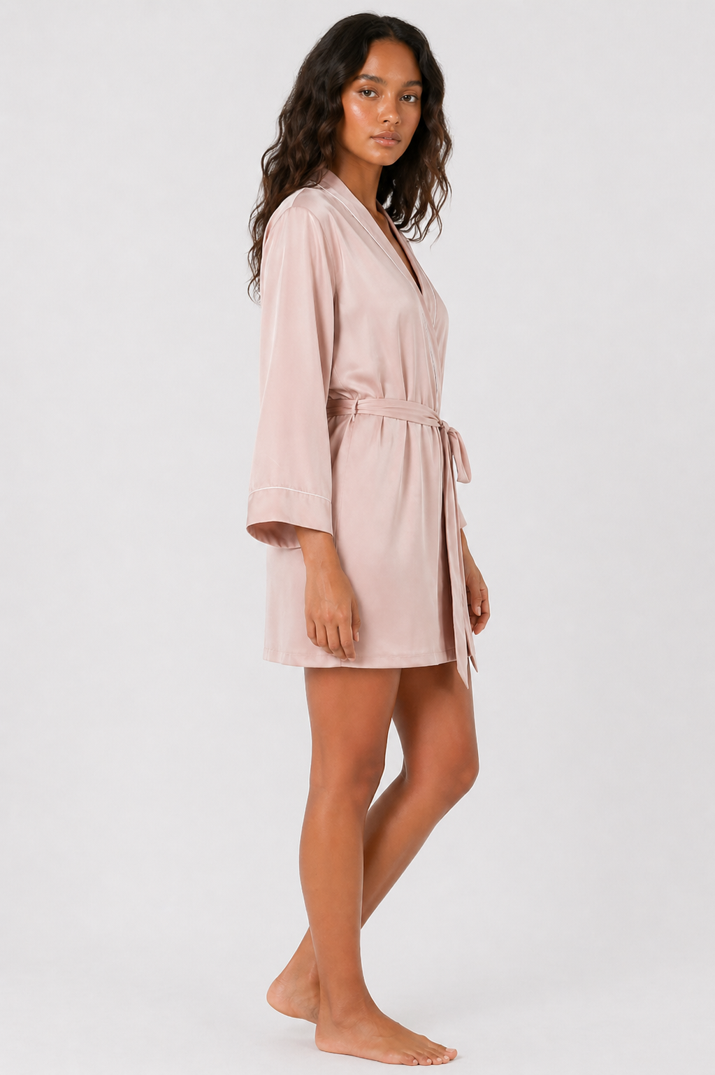 Piped-Trim Modal Robe