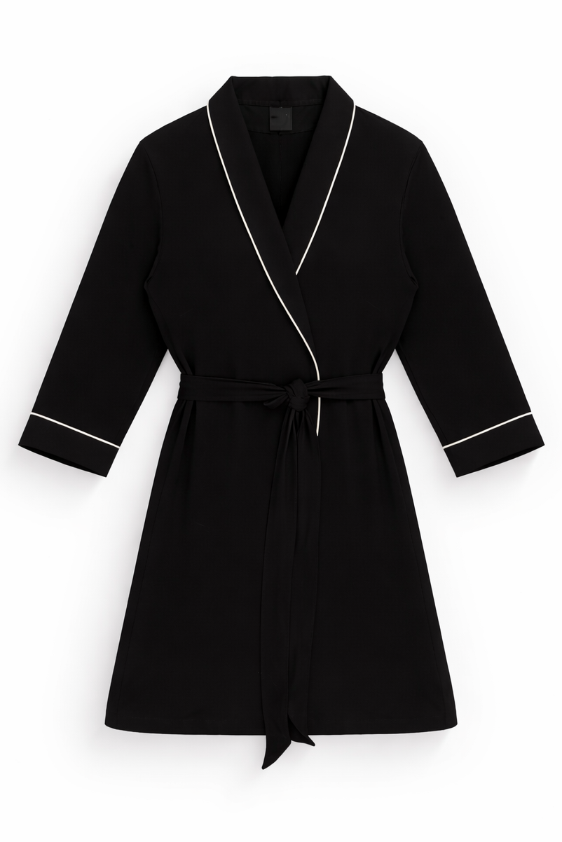 Piped-Trim Modal Robe