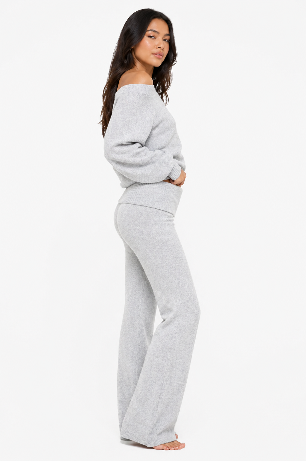 Off-The-Shoulder Top & Flare Pants Set