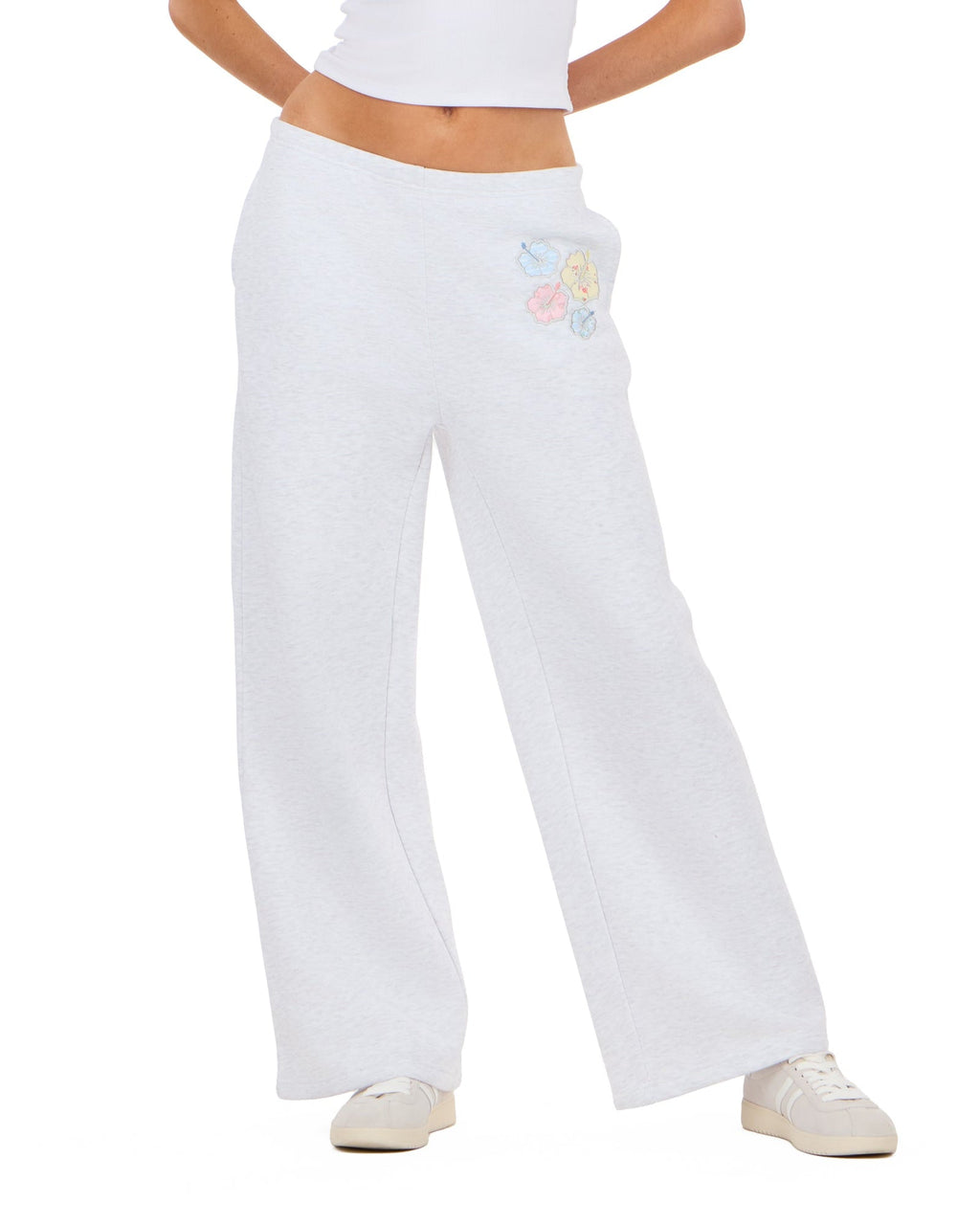Wide leg floral print sweatpant