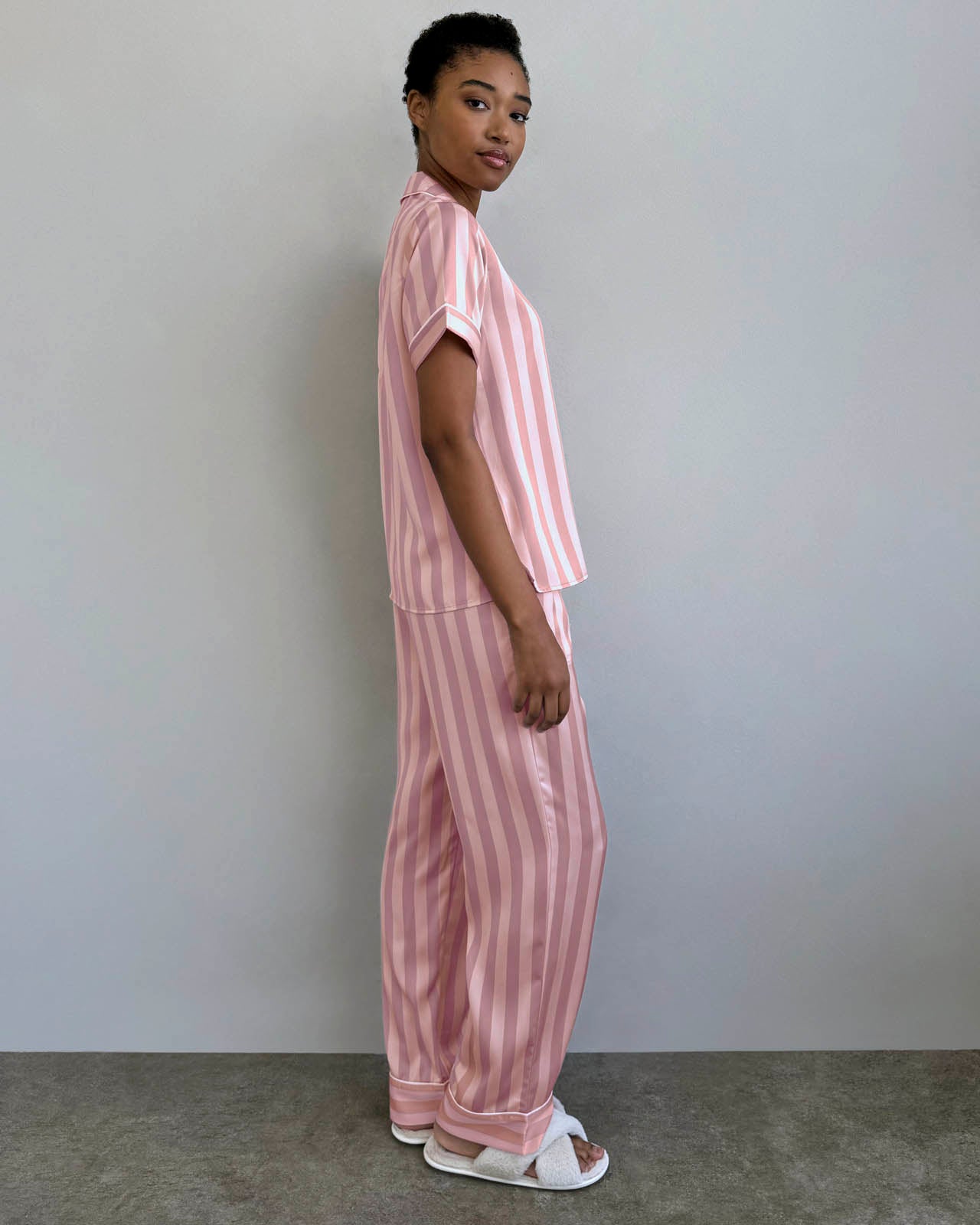 Cabana Stripe Satin Silk Sleep Set