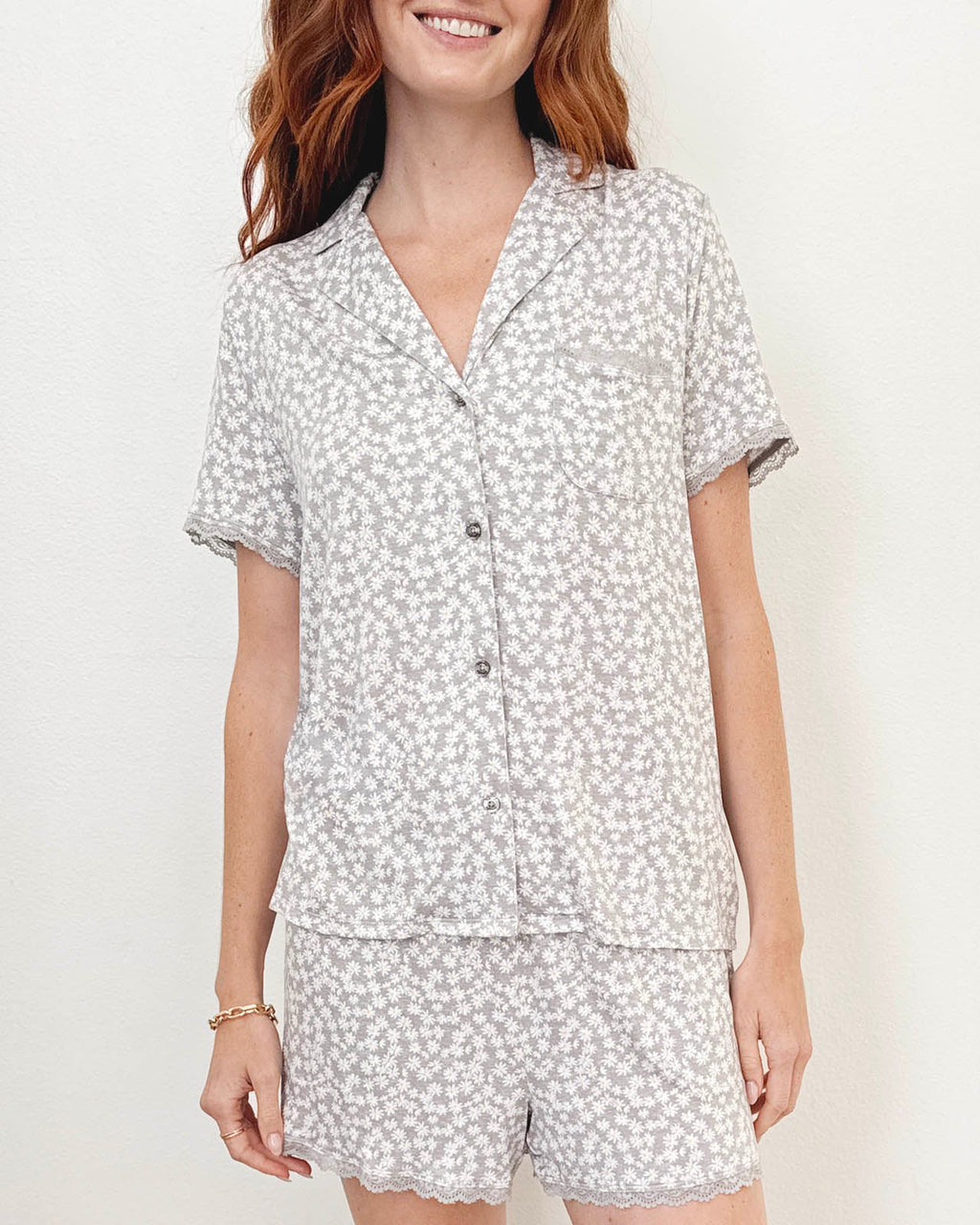 Daisy Pop Notch Collar and Short Sleep Set