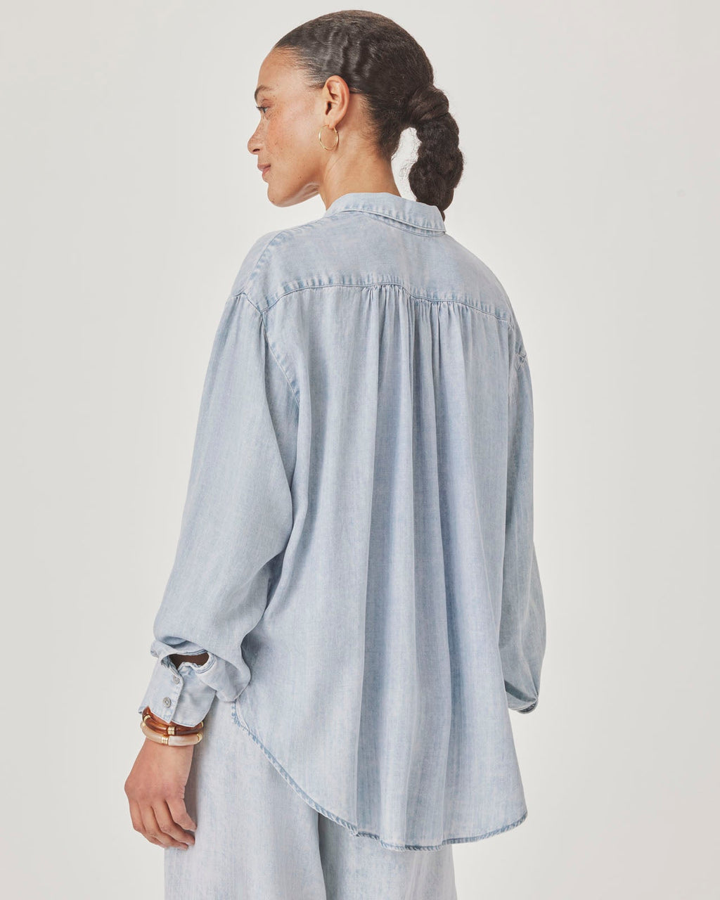 Bleached Indigo Button Down