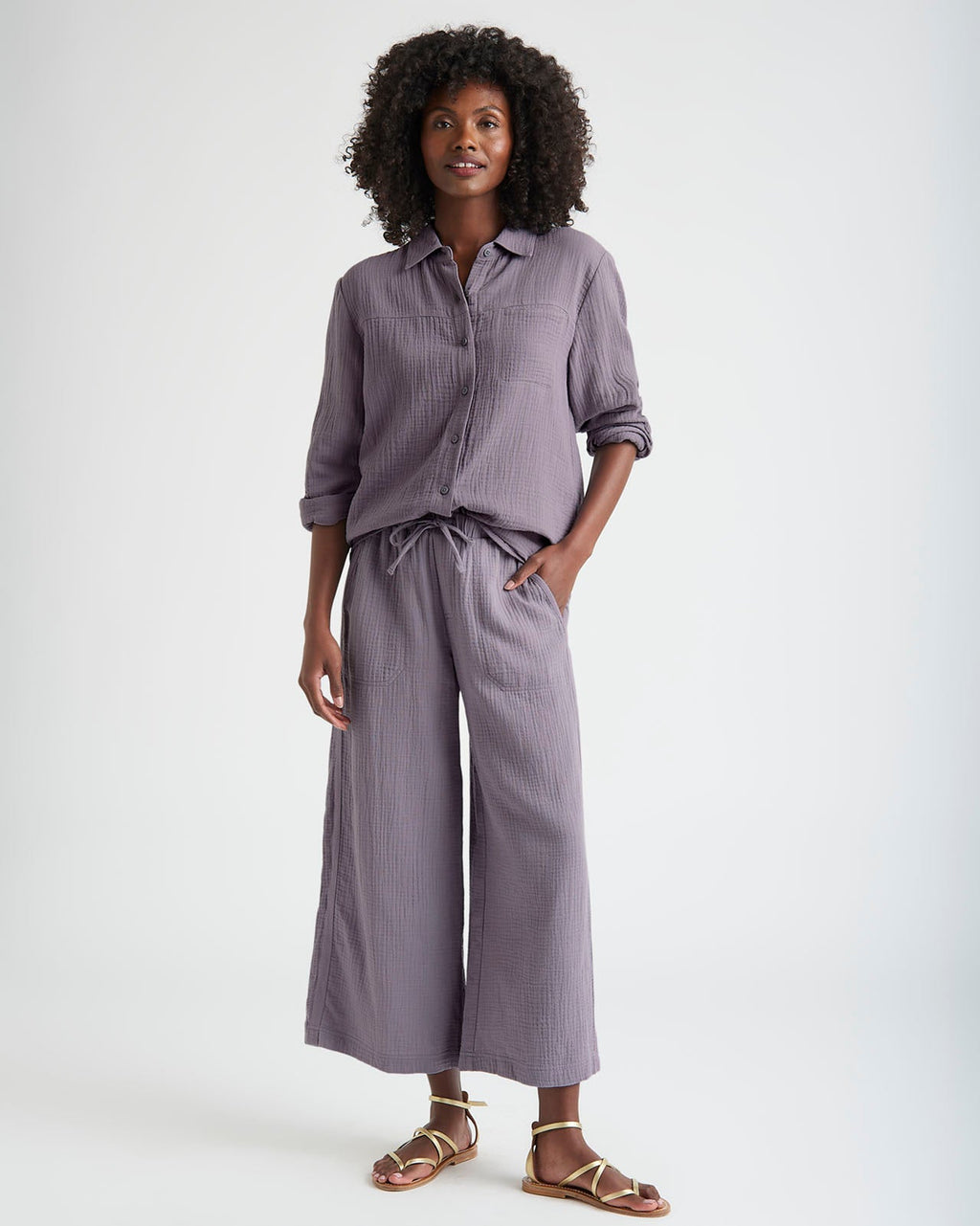 Kit Gauze Button Down Shirt