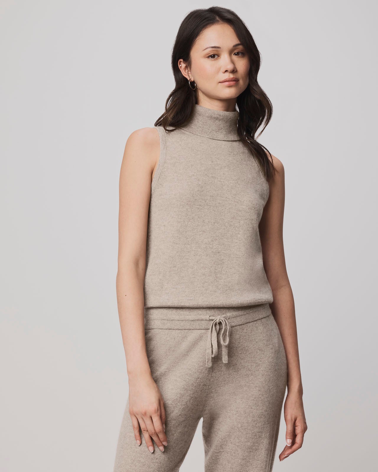 Tori Cashmere Turtleneck Tank