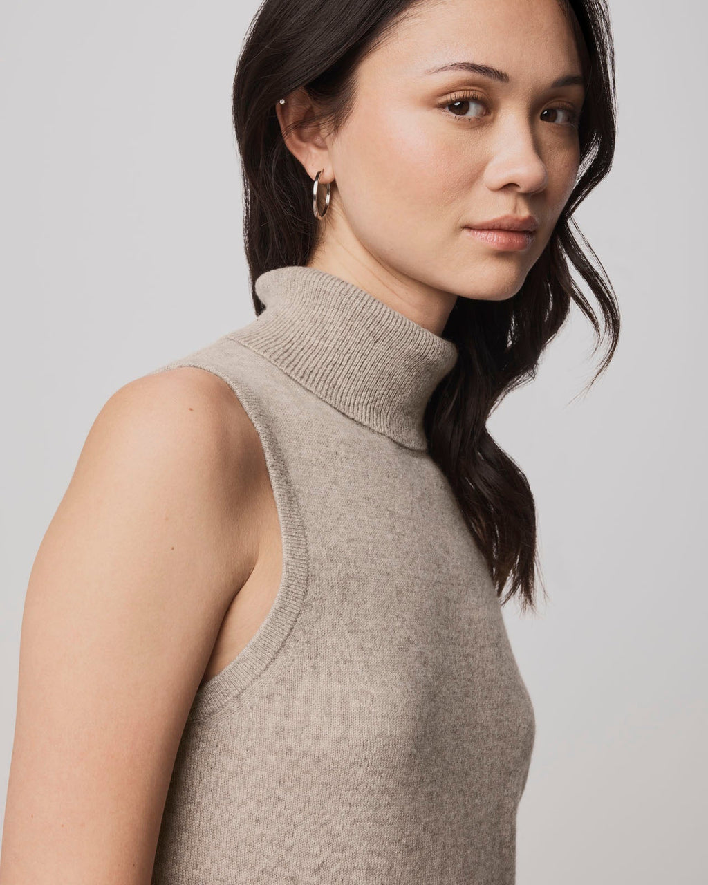 Tori Cashmere Turtleneck Tank