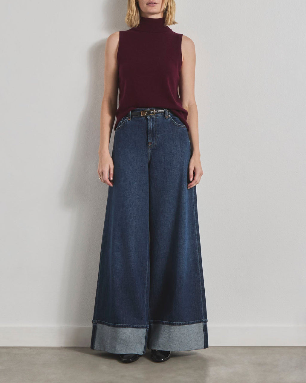 Tori Cashmere Turtleneck Tank