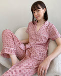 Hearts And Diamonds Geo Satin Silk Sleep Set