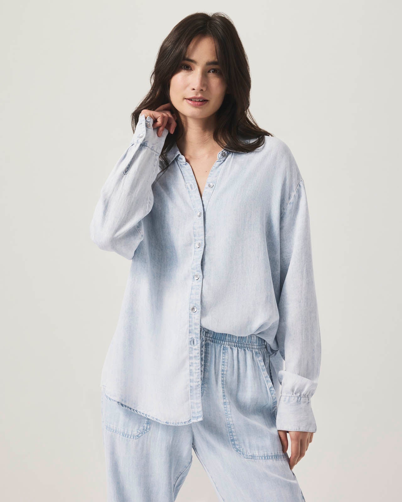 Bleached Indigo Button Down