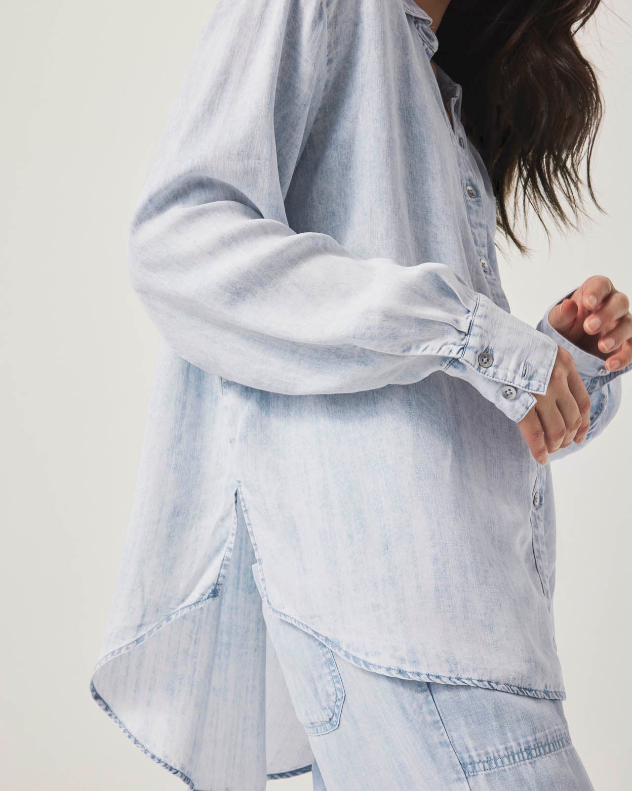 Bleached Indigo Button Down