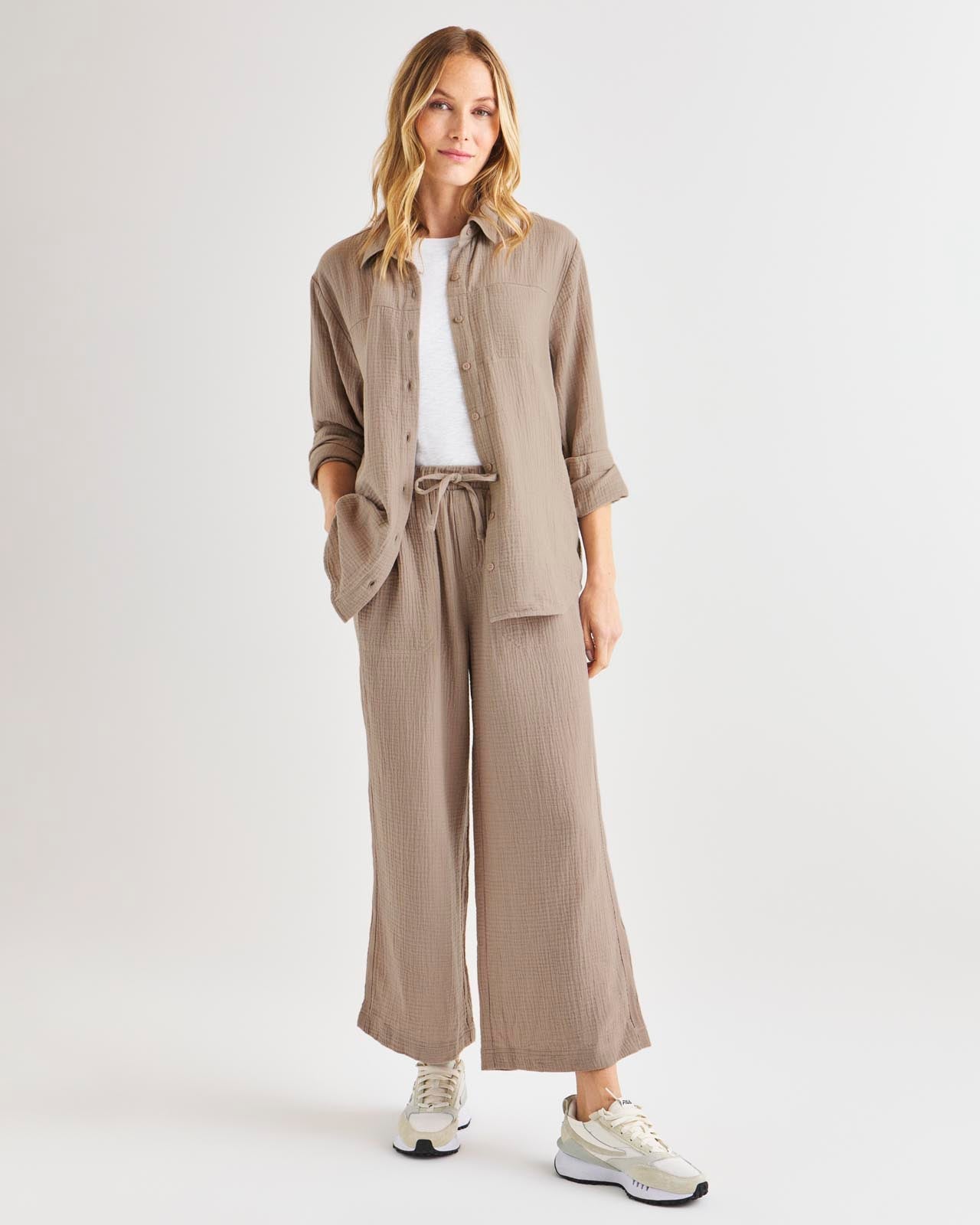 Kit Gauze Button Down Shirt